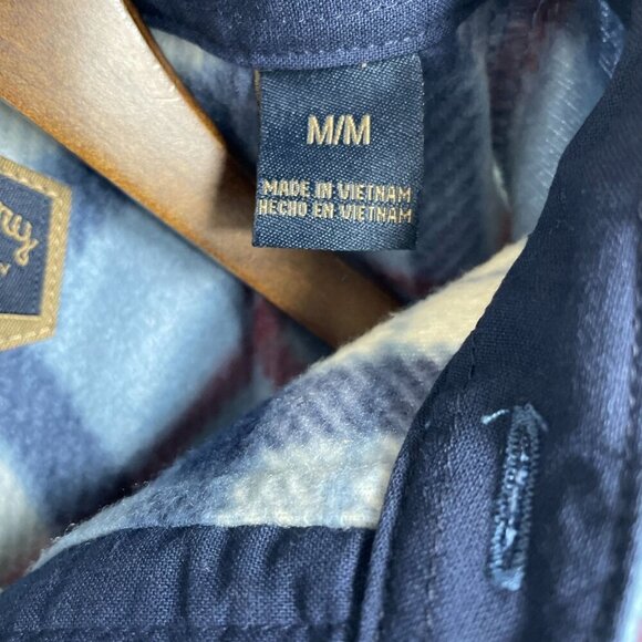 Freedom Foundry Men's Size M Blue Plaid Fleece Button down Shirt - Picture 5 of 9